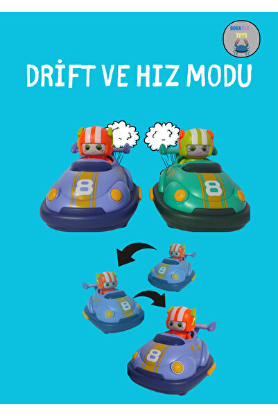 Boratila Toys 2.4ghz 2 Araç Çarpınca Düşen Figürlü Uzaktan Kumandalı Şarjlı Müzikli Işıklı Çarpışan Arabalar