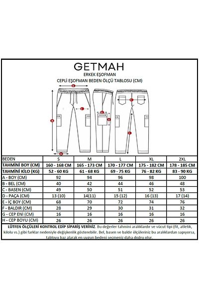 GETMAH Men's Khaki Cargo Pocket Jogger Sweatpants