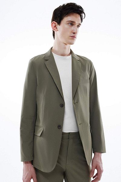 DeFacto Regular Fit Jacket Collar Buttoned Lined Basic Plain Blazer Jacket B7179Ax24Sp
