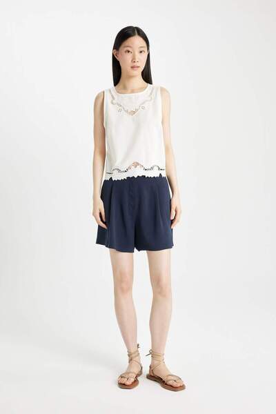 DeFacto Μπλούζα με κανονική εφαρμογή με στρογγυλή λαιμόκοψη - B5442AX24SM