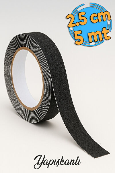 Badem10 Merdiven Zemin Kaydırmaz Bant (2.5 CM X 5 METRE) Yapışkanlı Kaymaz Ba...