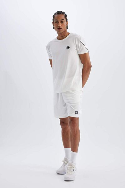 DeFacto DeFactoFit - Crew Neck Printed Athlete T-Shirt, Heavy Fabric, Short Sleeve - C1748AX24SM