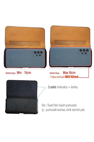 VİZYON iPhone 12 Pro Max 13 Pro Max 14 Pro Max 14 Plus  Uyumlu Bele Takılan  Kılıfı Kılıfsız Kullanım 16cm