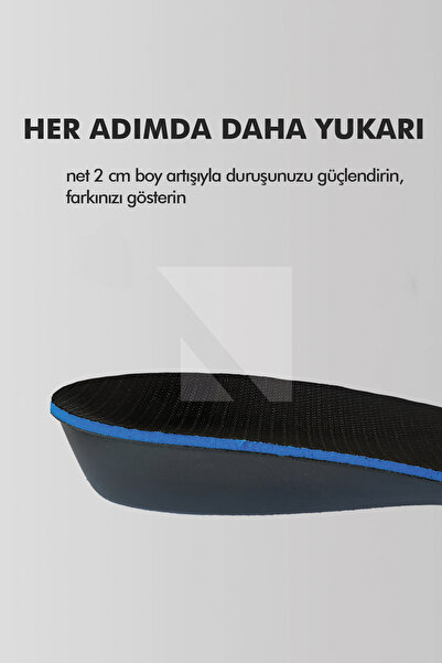 Active Team BU02 - 2 Cm Boy Uzatıcı | Gizli Topuk Yükseltici, Yastıklamalı Boy Uzatma Iç Tabanlık