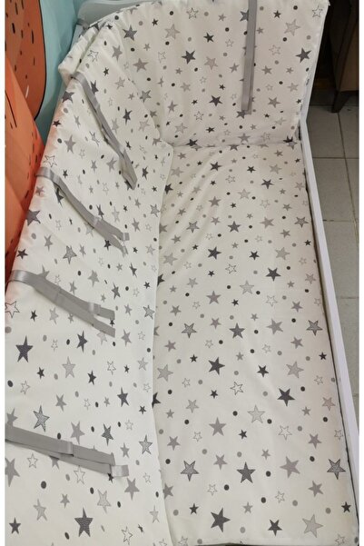 Bebek Özel Baby Kids Crib Edge Protection 80x130 For Crib (4 Pieces) Gray Big...