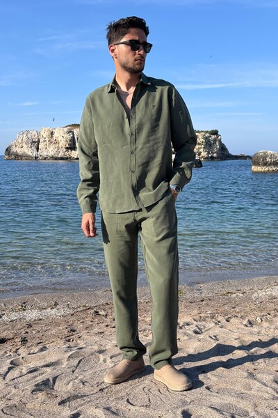 inpool Men'S, Modal, Old Money Culture, Regular Fit, Hi-Quality Shirt-Pants Suit G15-304