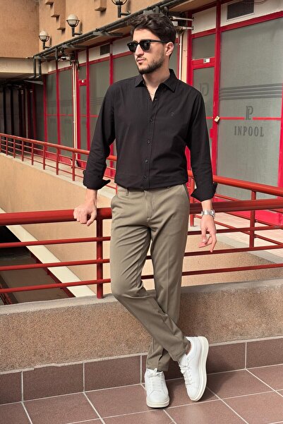 inpool Men'S, Standard-Fit, a Quality, Old Money, Fabric Trousers 23Inp269