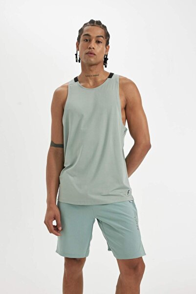 DeFacto DeFactoFit Standart Fit Baskılı Bisiklet Yaka Ağır Kumaş Sporcu Atlet C1490AX24SM