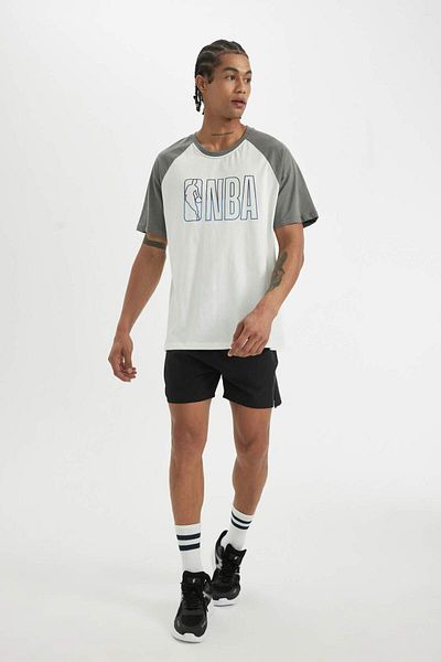 DeFacto DeFactoFit NBA Wordmark Боксерска блуза с къс ръкав и велосипедна яка B9904AX24SM