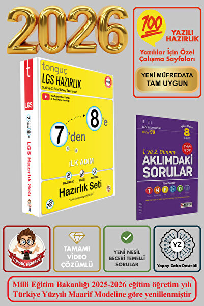 Tonguç Yayınları 7'den 8'e Hazırlık Seti Konu Anlatımlı Soru Bankası Yaz Kamp...