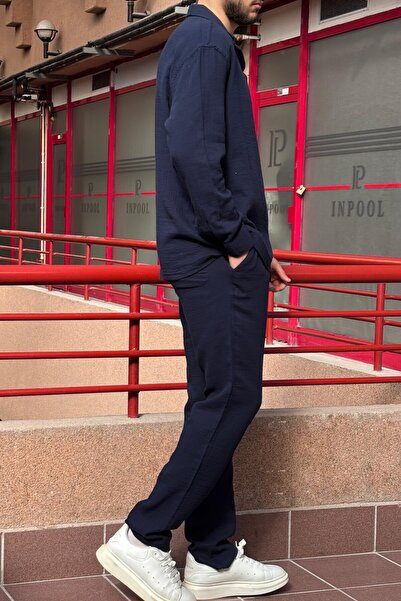 inpool Муслінові тканні літо осінь 100 бавовняні штани великого розміру GomlekPants G11295