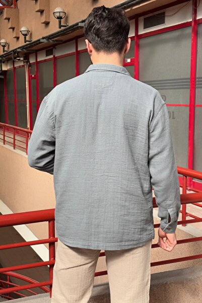 inpool Апашний комір, муслінова тканина, літній та весняний, дихаючий, 100% бавовна, оверсайз сорочка G11