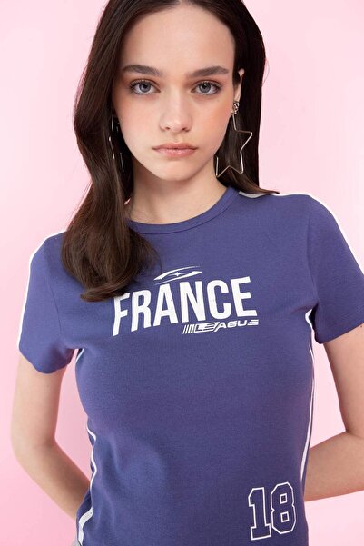 DeFacto Μπλουζάκι Crew Neck Printed Modal Fitted T-shirt - C8794ax24smpr160