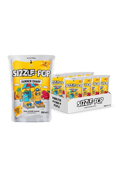 SIZZLE-POP SUMMER CHAMP ŞEFTALİ ELMA ANANAS MEYVE SUYU 200 ML X 8 ADET