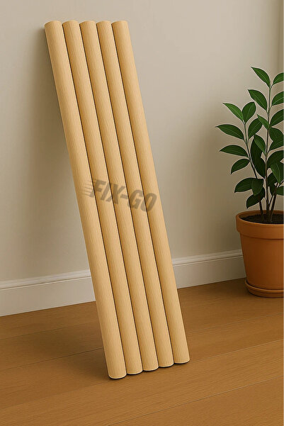 akmwoodtools 145 cm Uzun 25 mm Kalın Ahşap Pürüzsüz Yuvarlak Çubuk 5 Adet, Ço...