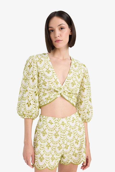 DeFacto Top de plajă brodat cu model - Fall in Love C6172AX24SM
