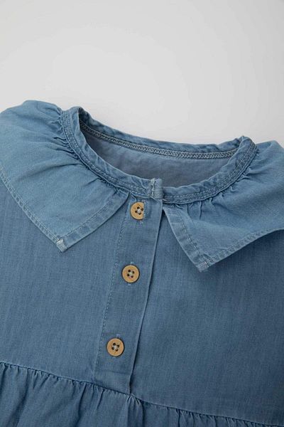 DeFacto Short Sleeve Jean Jumpsuit and Pantyhose 2 Pieces Set for Newborn Baby Girl - C2669a524sm