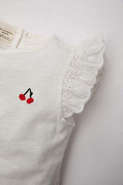 DeFacto Baby Girl 3-Piece Set Crew Neck Short Sleeve T-Shirt Soft Jean Shorts Hairband C2681A524Sm