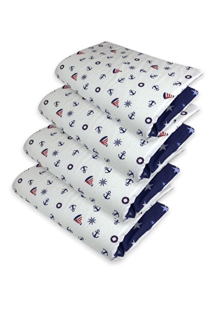 Bebek Özel Baby Child Crib Edge Protection 70x130 Crib 4 Pieces Sailor Navy Blue