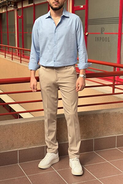 inpool Ανδρικό υφασμάτινο παντελόνι Old Money - A Quality, Standard-fit 23INP269