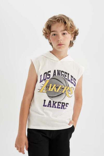 DeFacto Boys Nba Los Angeles Lakers Hooded Singlet Shorts 2-Piece Set C2711a824hs