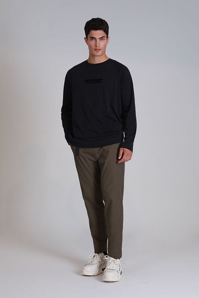 Lufian Men's Black Long Sleeve Holly T-Shirt