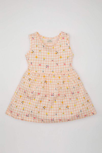 DeFacto Baby Girl Patterned Sleeveless Dress C0074A524SM