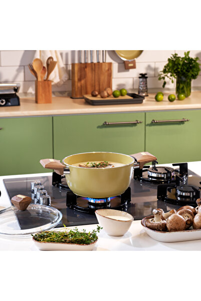 Schafer Fiesta Seramik Derin Tencere 20 Cm-Yeşil