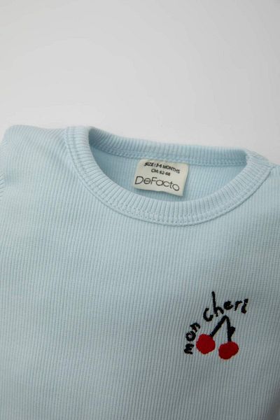 DeFacto Bebeluş fetiţă nou-născută cu decolteu în dungi Camisole cu mânecă scurtă, 2 bucăţi, cu mânecă scurtă, C2546A524SM