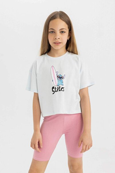 DeFacto Dievčenské tričko Disney Lilo & Stitch Crew s krátkym rukávom C4834A824SM