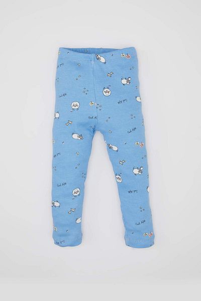 DeFacto Baby Girl Pajamas Set Patterned Ribbed Camisole Long Sleeve Top with Elastic Waist Long Bottom C2034A524Sp
