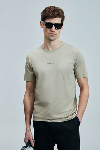 Lufian Valor Modern Graphic T-Shirt Beige
