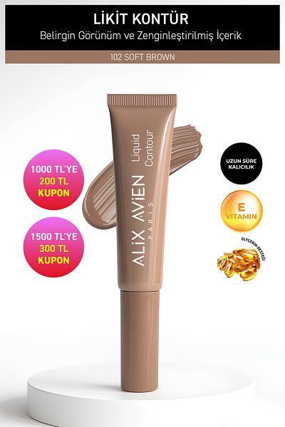 Alix Avien Anti-Aging Vitamin E Moisturizing Creamy Liquid Contour - Liquid Contour 102 Soft Brown