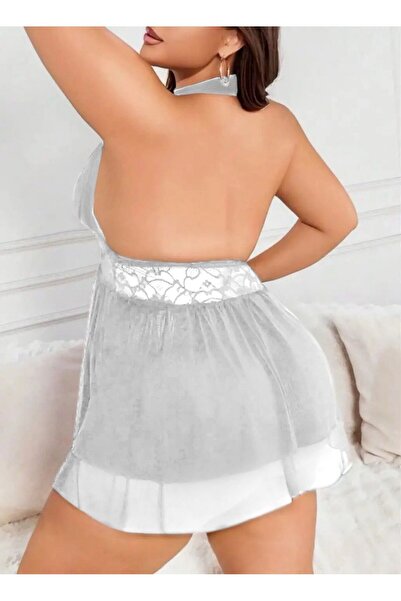 Brs underwear Large Size Lace See-Through Nightgown