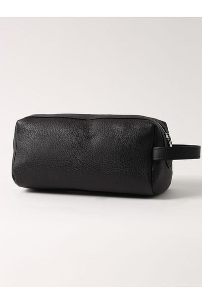 Dufy Men's Black Leather Handbag - 80684