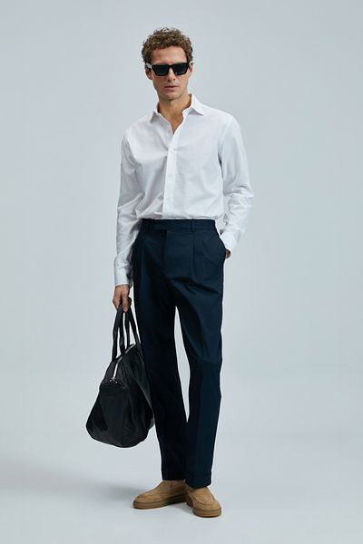 Lufian Daniel Men's Basic Shirt Regular Fit White