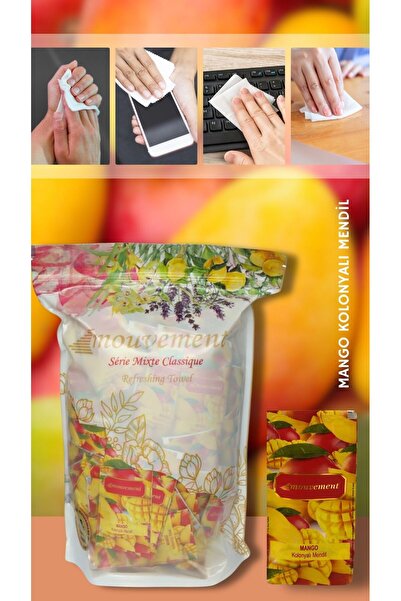 MOUVEMENT Mango Kokulu 160'lı Kolonyalı Mendil: Tropikal Tazelik