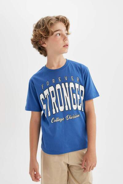 DeFacto Boys' 2-Piece Set Printed Short Sleeve T-Shirt Shorts C2182A824Hs