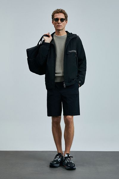 Lufian Pantaloni scurți sport pentru bărbați Erdem, negru, cu croiala normală