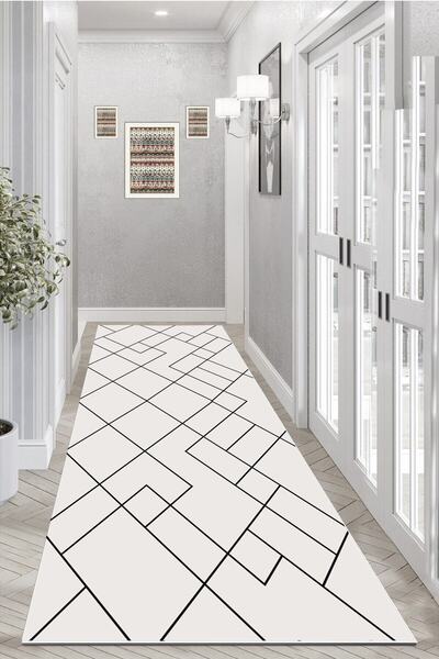 Decomia Home Dijital Kaymaz Yıkanabilir Iskandinav Salon Halısı Mutfak Halısı...