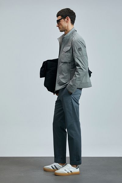 Lufian Мъжки чинос панталон Plus Smart Slim Fit, зелен