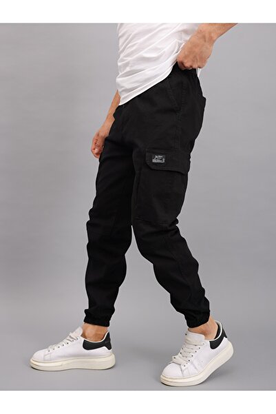 a02teks Чорні чоловічі лляні штани з кишенями