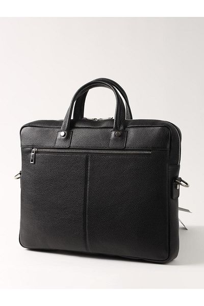 Dufy Men's Black Leather Briefcase -104262