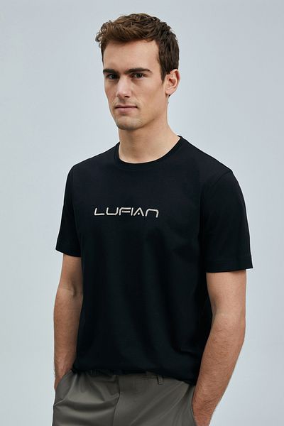 Lufian Fusion Modern Graphic T-Shirt Black