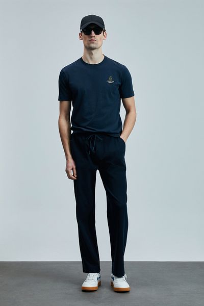 Lufian Olivia Modern Graphic T-Shirt Navy Blue