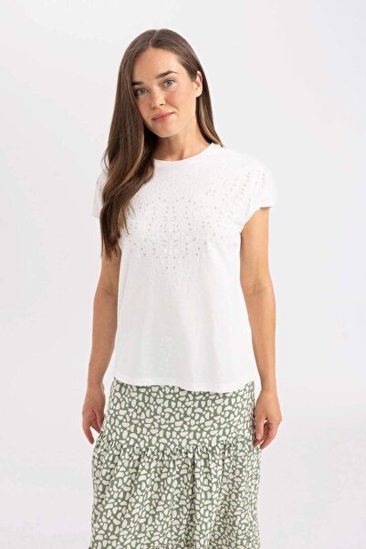 DeFacto Tričko Crew Neck Puff s krátkym rukávom C7653AX24SP