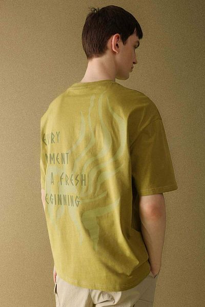 DeFacto Oversize Wide Fit Back Printed Crew Neck Short Sleeve T-Shirt B4903Ax24Sp