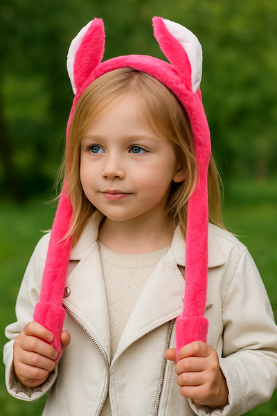 TAKIŞTIR Coroană de pluș care se joacă cu urechile de culoare roz închis