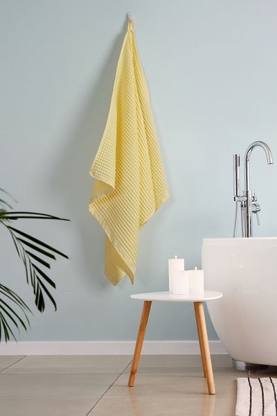Püskül Tekstil Luxury Bath Towel 1Pcs, Waffle Weaving, 100% Cotton, High Quality, Quick Drying Bath Towels