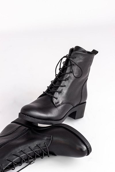 Lal Shoes & Bags ΓΥΝΑΙΚΕΙΑ ΜΠΟΤΑΚΙΑ ANGLE ΓΝΗΣΙΟ ΔΕΡΜΑ-μαύρο